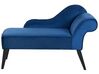Chaise longue fluweel blauw rechtszijdig BIARRITZ_733888