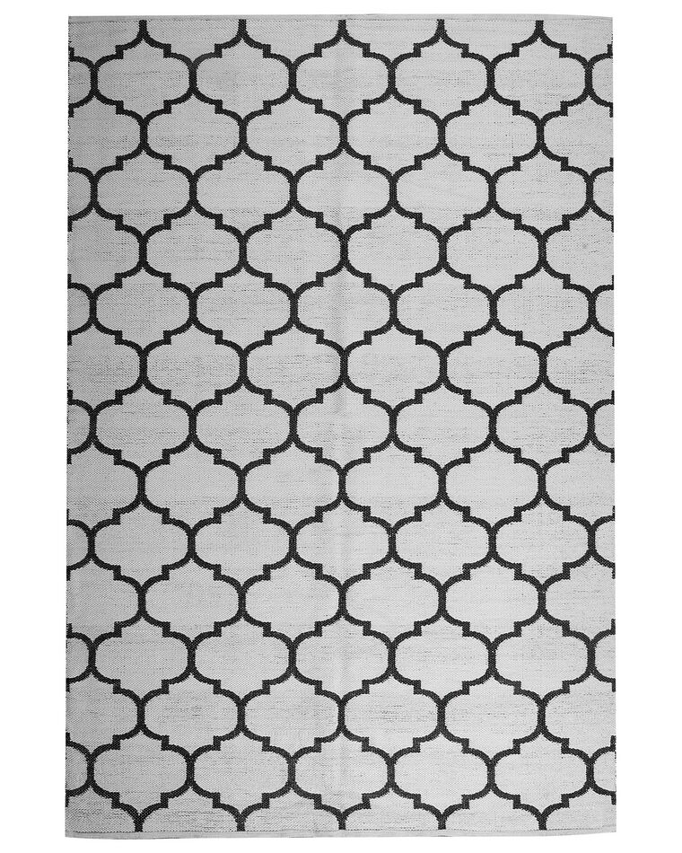 Outdoor Teppich schwarzweiß 140 x 200 cm zweiseitig ALADANA Beliani.de