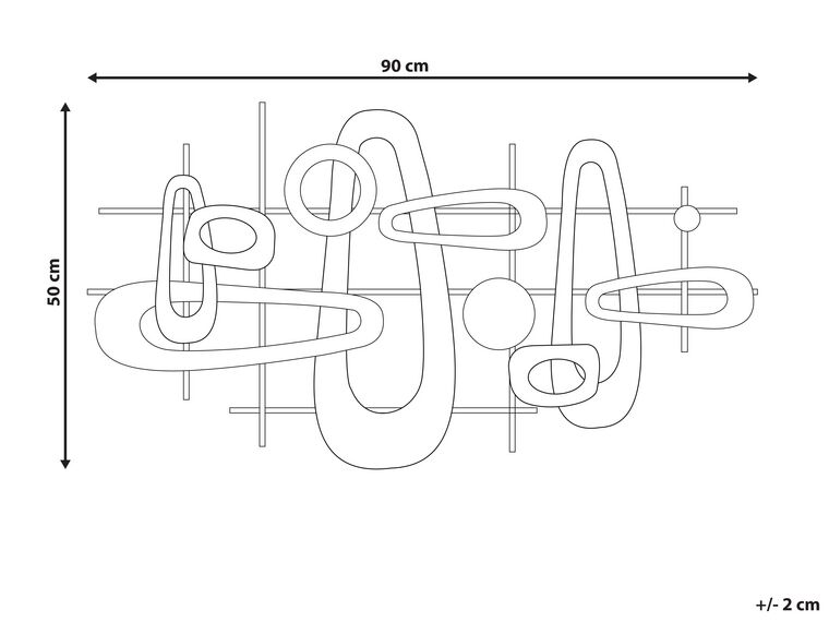 USTEL Metall Wanddekoration 33x27cm - Abstrakte Feng Shui Wandkunst Schwarz