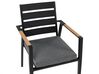 Set di 6 sedie da giardino metallo nero grigio e legno chiaro TAVIANO_841732