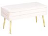 Zamatová lavička s úložným priestorom do spálne biela DURHAM_844063