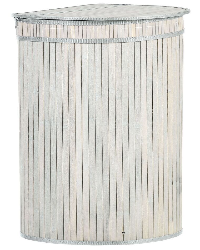 Cesta de madera de bambú gris claro 60 cm BADULLA_849194