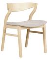 Set of 2 Dining Chairs Light Wood and Beige MAROA_881082