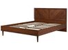 EU Super King Size Bed with LED Dark Wood MIALET_748128