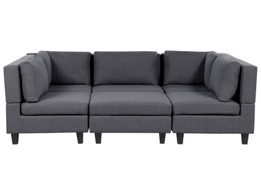 5-Seater Modular Fabric Sofa with Ottoman Dark Grey UNSTAD