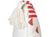 2 bawełniane poduszki dekoracyjne w serca 45 x 45 cm biało-czerwone BANKSIA_914124
