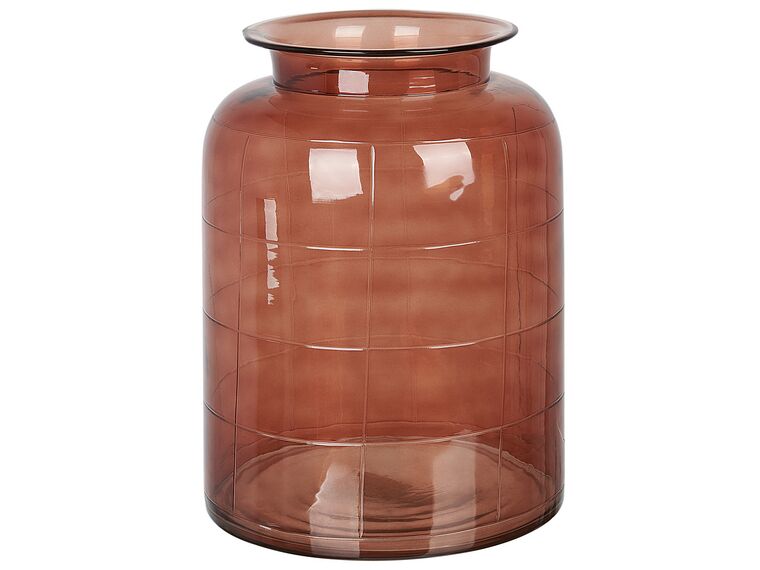 Glass Flower Vase 35 cm Golden Brown VINDALOO_830532