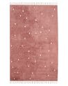 Cotton Area Rug Dotted 140 x 200 cm Light Red ASTAF_908038