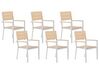 Conjunto de 6 cadeiras de jardim creme COMO_884161