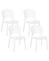 Set of 4 Plastic Dining Chairs White OSTIA_862726