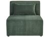 Canapé d'angle côté droit modulable 3 places en velours côtelé vert foncé avec ottoman LEMVIG_875757