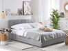 Fabric EU King Size Ottoman Bed Light Grey DREUX_793225