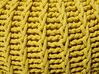 Cotton Knitted Pouffe 50 x 35 cm Yellow CONRAD II_813957