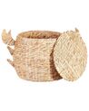 Water Hyacinth Wicker Crab Basket Natural KAKAMAS_893161