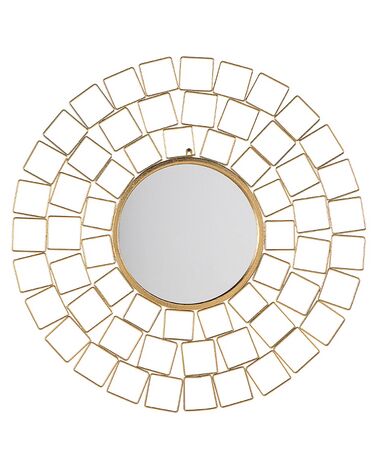 Round Metal Wall Mirror Gold ø 90 cm LABRIT