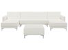 5 Seater U-Shaped Modular Faux Leather Sofa with Ottoman White ABERDEEN_740004