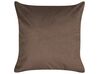 Set of 2 Velvet Cushions Face Motif 45 x 45 cm Brown PHILODENDRON_830031