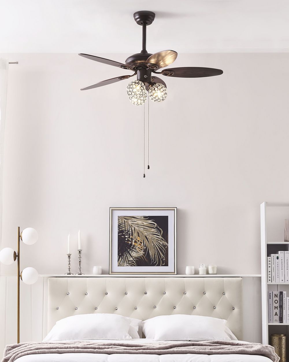 Bedroom fan shop with light