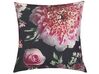 Conjunto 2 almofadas decorativas com flores pretas e rosa 45 x 45 cm HEDERA_799528