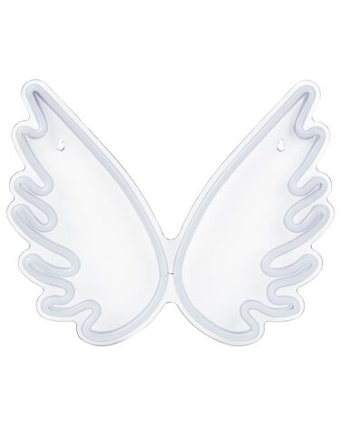 Angel Wings LED Neon Wall Sign White GABRIEL