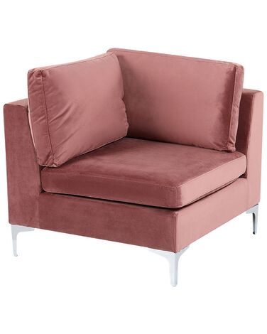 Section de canapé d'angle en velours rose EVJA