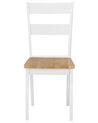 Set of 2 Wooden Dining Chairs White and Light Wood GEORGIA_696588