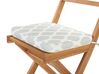 Table et 2 chaises de jardin en bois avec coussins vert menthe FIJI_764361