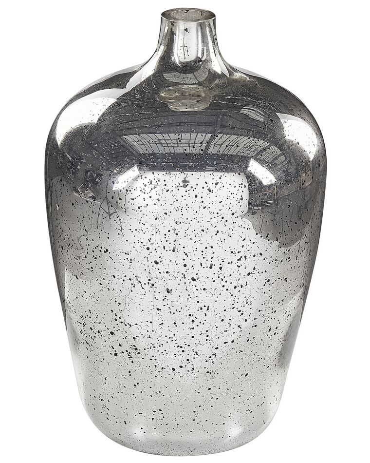 Decoratieve vaas zilver glas 40 cm KACHORI_830399