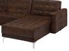 Left Hand Faux Leather Corner Sofa Brown ABERDEEN_713288