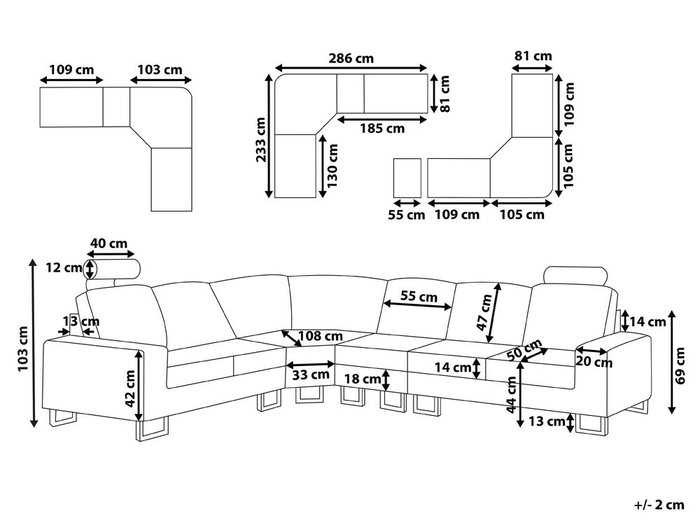 L Corner Sofa Dimensions Baci Living Room