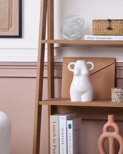 Kukkamaljakko posliini valkoinen 25 cm AIGIO