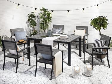 Garden Dining Table 150 x 90 cm Grey COMO