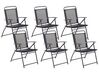 Conjunto de 6 cadeiras de jardim dobráveis em aço preto LIVO_772151