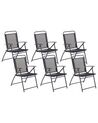 Conjunto de 6 sillas de jardín de metal negro LIVO_772151