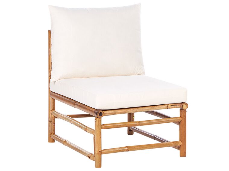 Módulo de cadeira de 1 lugar em madeira de bambu branco-creme CERRETO_909446