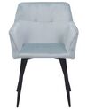 Conjunto de 2 sillas de comedor de terciopelo gris claro/negro JASMIN_710940