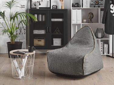 Linen Bean Bag Chair Grey DROP
