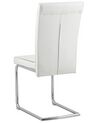 	Conjunto de 2 sillas de comedor de piel sintética blanco crema/plateado ROVARD_792281