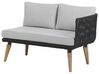 Lounge Set Akazienholz hellbraun / schwarz 5-Sitzer modular Auflagen taupe ALCAMO_764953