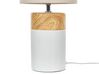 Lampa stołowa ceramiczna biała z jasnym drewnem ALZEYA_822437