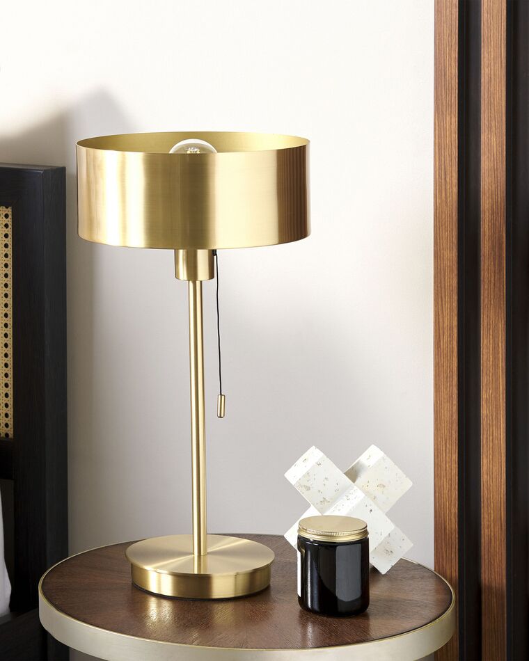 Metal Table Lamp with USB Port Gold ARIPO ex Factury at Fair Price