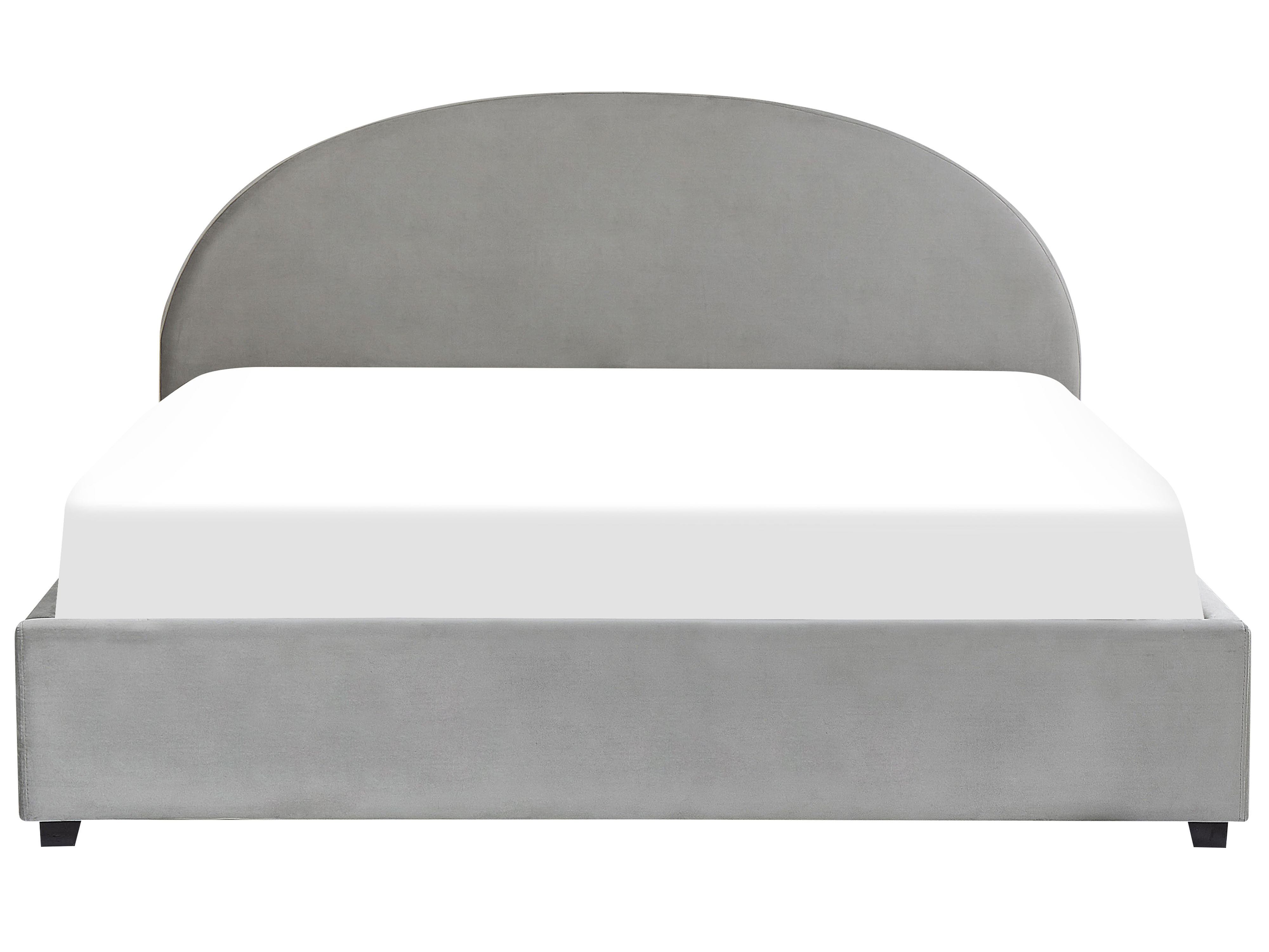 Lit avec sommier Velours LUBBON 160 x 200 cm Noir Lit avec sommier Velours LUBBON 160 x 200 cm Noir