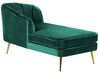 Chaise longue de terciopelo verde esmeralda/dorado derecho ALLIER_872811