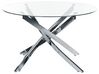 Glass Top Round Dining Table ⌀ 120 cm Silver MARAMO_875692