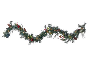 Kerstslinger met verlichting 9FT Realistische Norfolk Pine Garland met Kerstslinger met verlichting 9FT Realistische Norfolk Pine Garland met