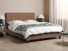 Fabric EU King Size Bed Brown LA ROCHELLE_904662