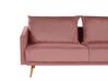 3-istuttava sohva sametti vaaleanpunainen MAURA_789472