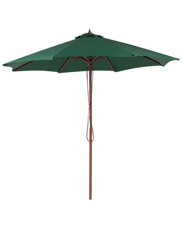 Parasol de jardin en bois avec toile verte ⌀ 270 cm TOSCANA 