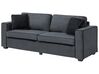 3-Sitzer Sofa Samtstoff grau / schwarz FALUN_744318