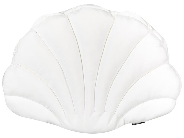 Velvet Seashell Cushion 47 x 35 cm White CONSOLIDA_890984
